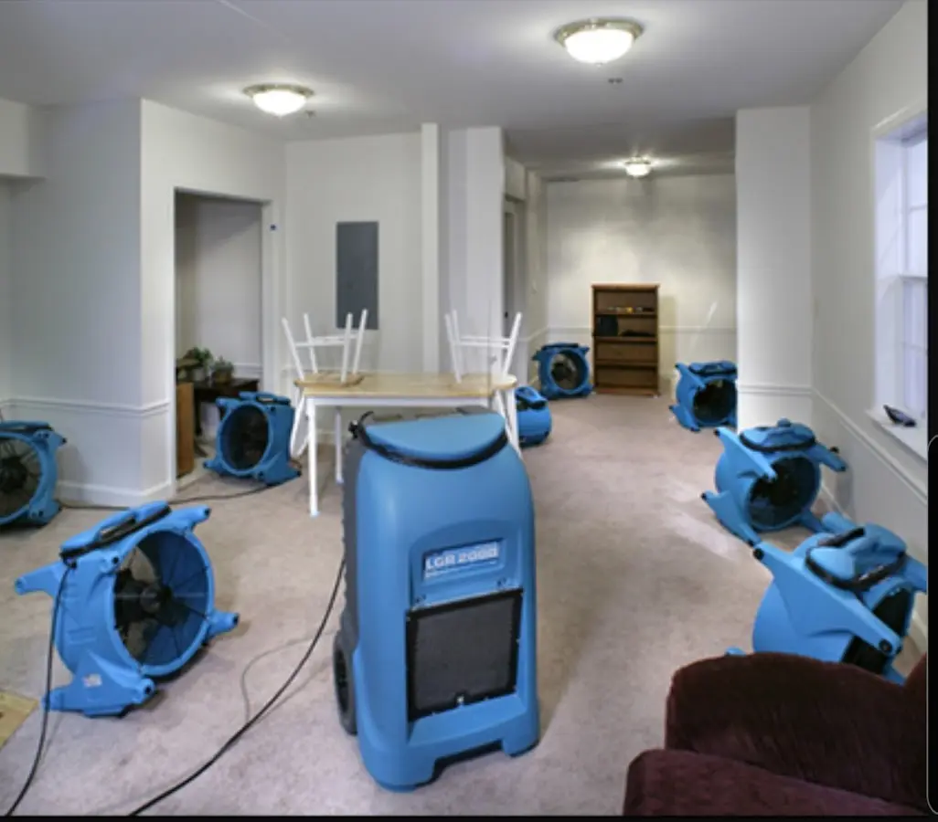Air movers and dehumidifier setup for Water Extraction & Removal in Harker Heights
